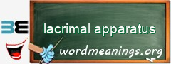 WordMeaning blackboard for lacrimal apparatus